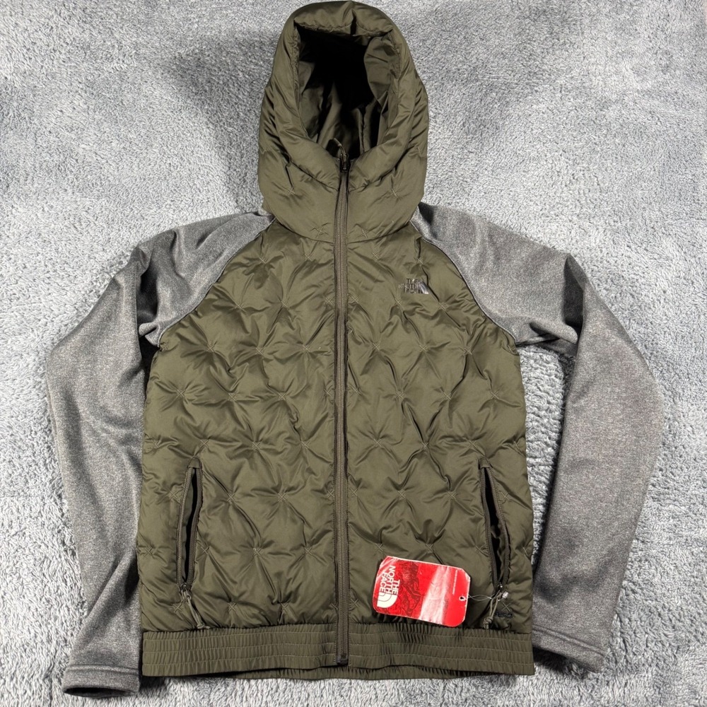 NWT The North Face‎ Mashup Hooded 550 Down jacket Women Small Green Puffer